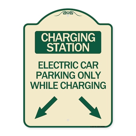 Charging Station Electric Car Parking Only While Charging with Left and Right Down Po, TG-1824-24282